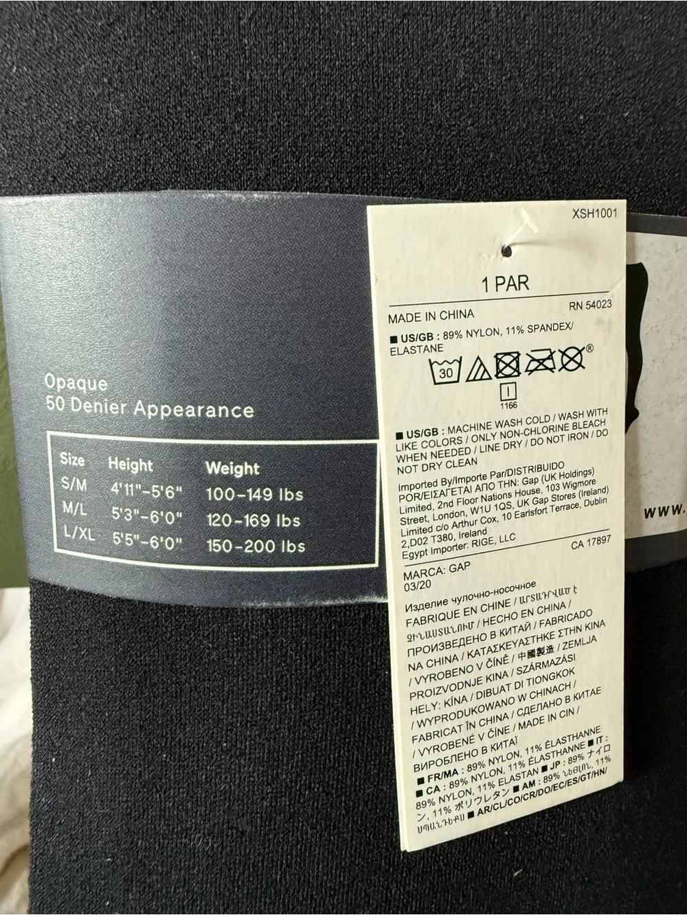 GAP OPAQUE TIGHTS BRAND NEW